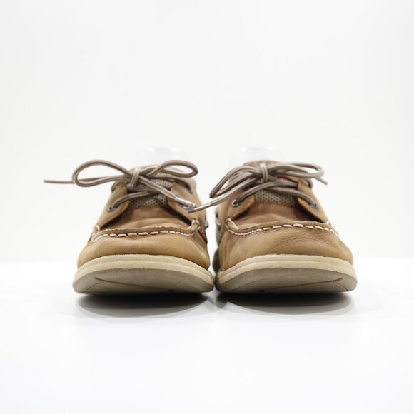 Sperry Intrepid Brown Leather & Mesh 2-Eye Boat Shoes - Women's 9 - Picture 2 of 7